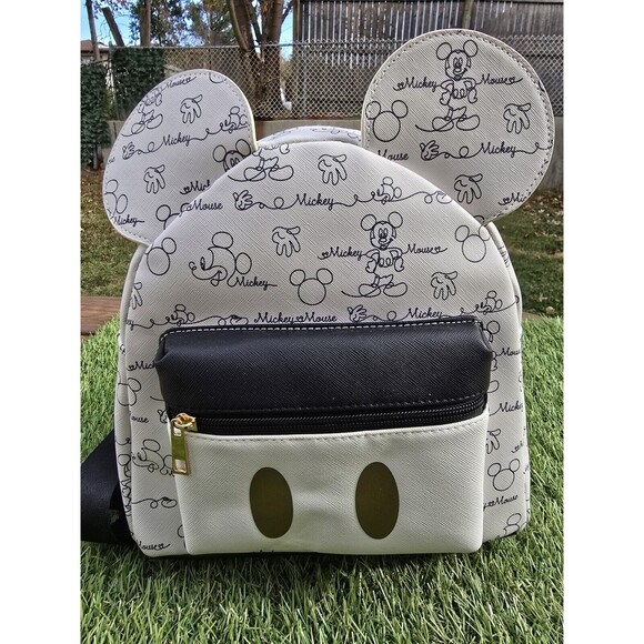 Disney Handbags - Bioworld Disney Women's Black & White Mickey Mouse Mini Backpack  W/3D Ears-NWT